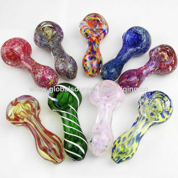 Glass Smoking Pipe Hand Tobacco Spoon Pipe Special Electroplated