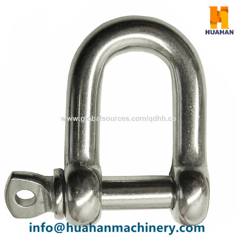 1/4" 304 Stainless Steel D Style Rigging Chain Dee Shackle For Boat Dee Type 