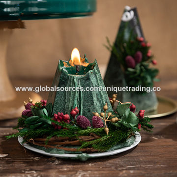 Christmas Clearance!Home Dining Table Simulation Embroidered Flower Candle Cup Candlestick Wreath Decoration Party Wedding Anniversary Shatterproof
