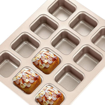 Buy Wholesale China 6-cup Golden Square Mini Pound Cupcake Bread Mold,  Household Baking Mold & Nonstick Cake Baking Pa at USD 2.19