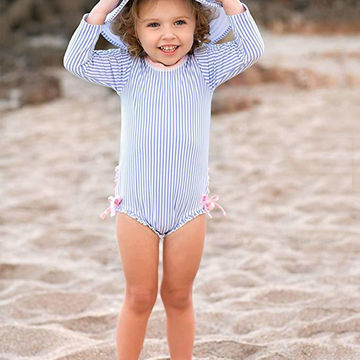 UV Sunsuit Cute Icecream Swimming Kids Wetsuit Zipper 4-12Y Swim Clothes HUAANIUE Baby Girls One Piece Swimsuit Long Sleeve Swimwear UPF 50 