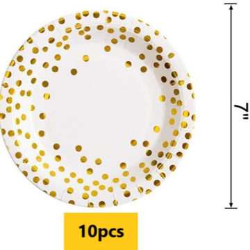 Gold Paper Plates Small 10 Pack 18cm