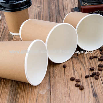 China 12 oz. Kraft Paper Hot Coffee Cups, Unblenched Paper Hot Cold ...