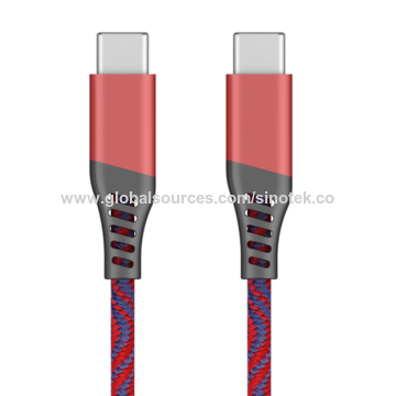 3A Fast charging USB C - USB C Charging/Data cable Multi-color Nylon braided