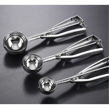 Cookie Scoops Set Of 3 With Trigger Stainless Steel Ice Cream Scoop Set  Excellent For Melon Ball, Cupcake, Muffin, Meatball, Include Large Medium  Smal