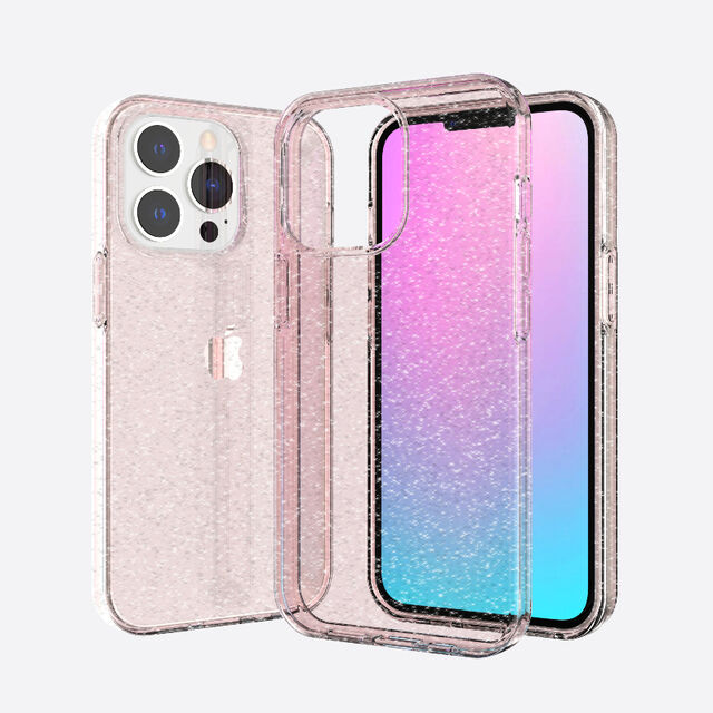 Funda de TPU transparente con purpurina anti-shock para iPhone 13 Pro Max 6.7 (2021)