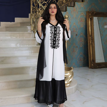 Over Size Long Sleeve Printed Floral Tops Muslim Modest Abaya for Fat Women  Black and White Islamic Clothing Wholesales - China Muslim Dress and  Islamic Clothing price