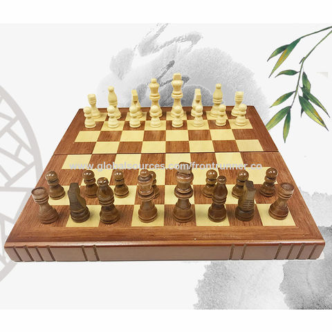 Solid Wood Chess Sets Board Game with Storage Box Wooden Product 