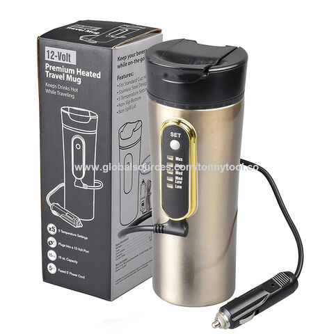 Car Heating Cup Coffee Maker Travel Portable Pot Heated Thermos Mug Kettle  12V