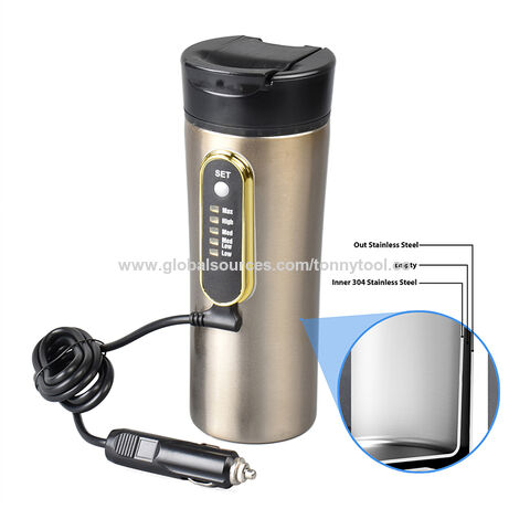 Electric Heating Cup Thermos Bottle Stainless Steel Water Bottle Electric  Kettle Portable Water Boiler Travel Coffee Mug Warmer