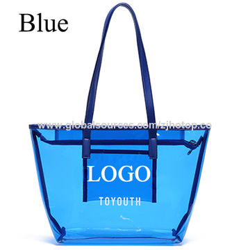 Blue See Through Tote Bag