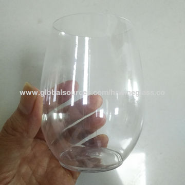 Plastic Stemless Champagne Wine Glasses, Disposable Wine Cups