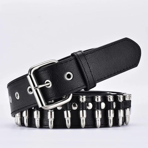 New Fashion Ladies Leather Punk Belt Hollow Rivet Bullet Belt ...