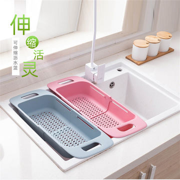 Kitchen Retractable Sink Drain Basket Multi Functional Fruit And