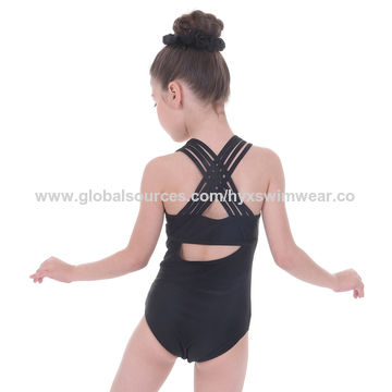 YONGHS Kids Girls Gymnastics Leotard Criss Cross Ballet Dance Bodysuit One Piece Dancewear 