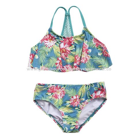 China Girl's Bikini Swimsuits Ruffle Flounce Two Piece Beach Swimwear ...