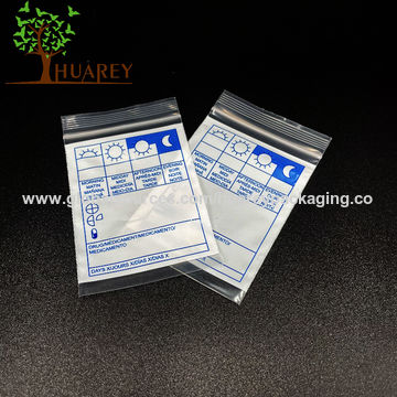 Re-Sealable Plastic Pill Pouches /Writable Pill Baggies - China