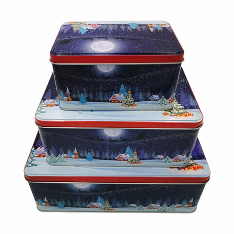 0.35mm Thickness Tinplate Cookie Tin Box Offset Printing