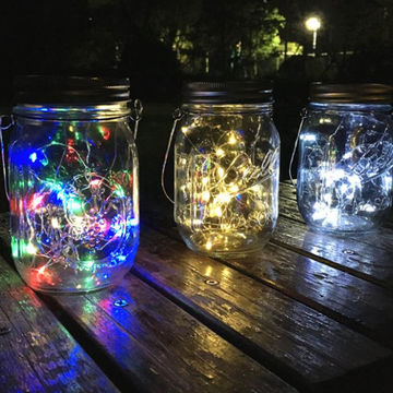 10/20lights String Light Mason Bottle Cap LED Solar Light Garden Night Lights 