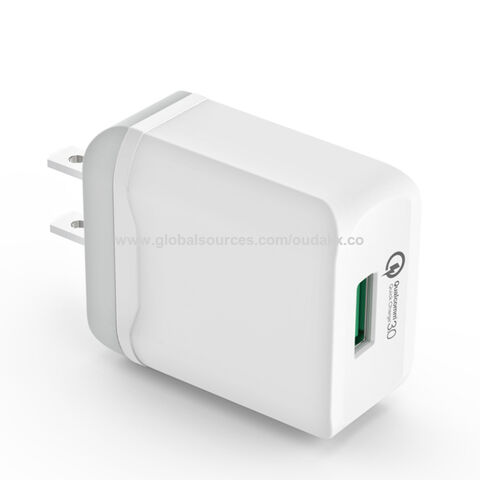 Carregador Universal Tomada US QC3.0 18W AC DC12V/1.5A para Smartphone - Carregamento Rápido