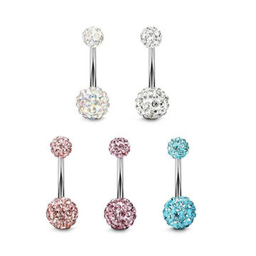 1PCS Diamond Piercing Colorful Rhinestone Nipple Navel Surgical Steel Belly  Ring Nipple Piercing Body Jewelry Gift
