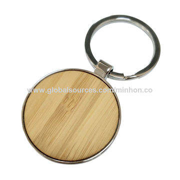 DAJMAIEZ 25 Pièces Porte-Clés En Bois Vierges Ronds - Blanks Pour Gravure Et Personnalisation DIY Support Gravure Pyrogravure