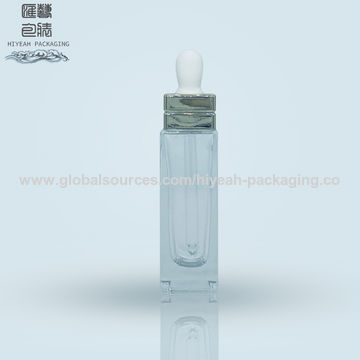 1 oz (30ml) Flat Square Clear Glass Bottles (180  pieces in a case)