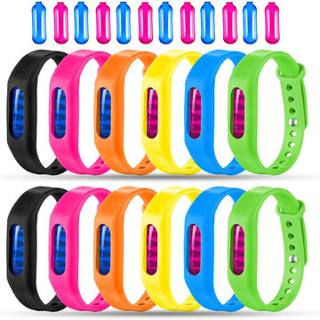 12 Pack Mosquito Repellent Bracelet Bug Repellent Insect Repellent Adjustable Waterproof Natural Wristband 