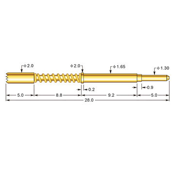 Spring Contact Probes Pcb Test Pin Test Probe Gold-plated Brass Pogo ...