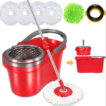 Tsmine Spin Mop & Bucket Floor Mop with Bucket for Home Commercial Cleaning 