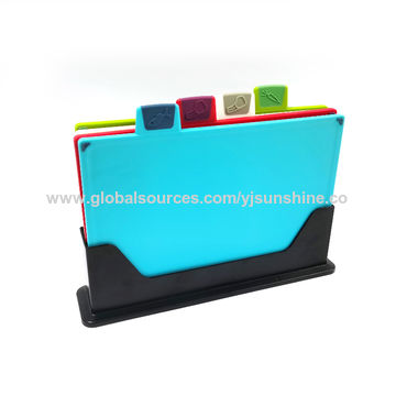 Multifunctional Plastic Cutting Board Set, Anti-skid & Color Coded Boards  For Vegetables, Meat, Fruits