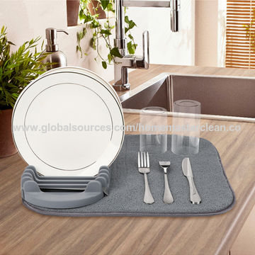 Placemat For Dining Table Absorbent Tableware Mats Dish Drying Mat