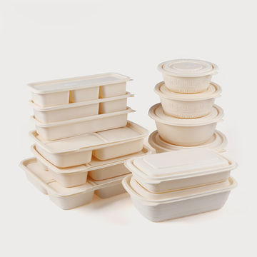 Cornstarch Three Compartments Food Packing Box Biodegradable