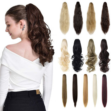 Buy Wholesale China Ponytail Extensions Synthetic Claw Clip On Blonde  Ponytail Wig Pony Tail Long Straight Hair For Wome & Clip-in Hair Extensions  at USD  | Global Sources