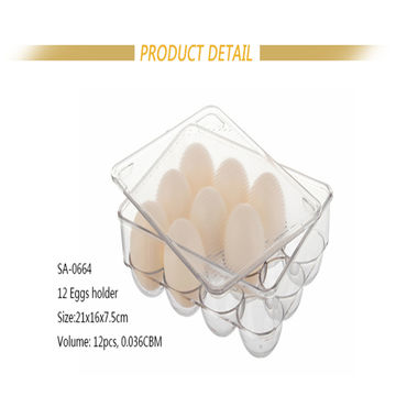 EOSVAROG Refrigerator Organizer Bins and Egg Container, 12” Fridge