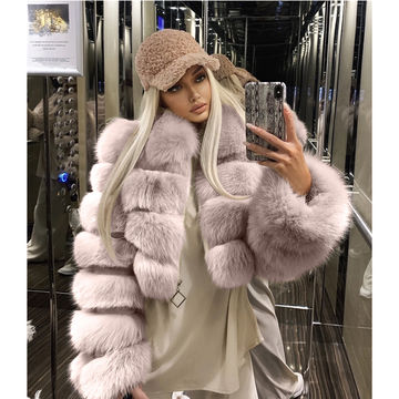 cropped faux fur coat with hood