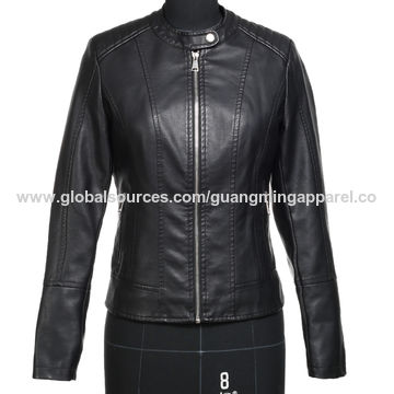 ladies black pu jacket