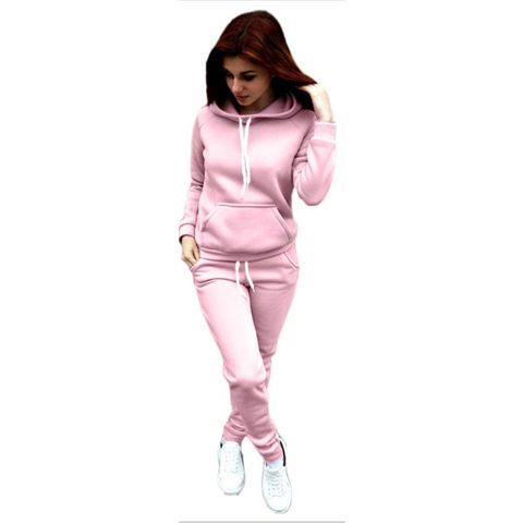 Buy Wholesale China Custom Polyester Fabrics Fleece Hoodie Drawstring Long  Sleeve Clothing Women's Casual Tracksuit Sets & Women's Tracksuits at USD 4