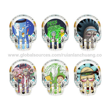 Glass Ashtray rick and morty OEM designs Skull shape for sale at factory direct price