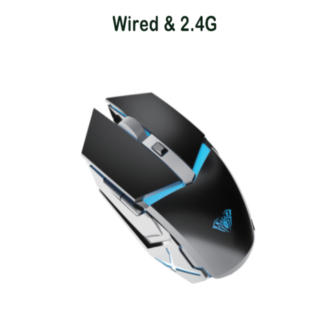 Ratón gaming AULA con cable y 2.4G con 6 botones - Ideal para eSports y gaming profesional