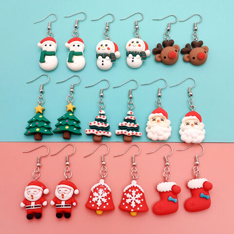 MonkeyJack Fashion Jewelry Christmas Earrings Women Drop Dangle Earrings Cute Santa Claus