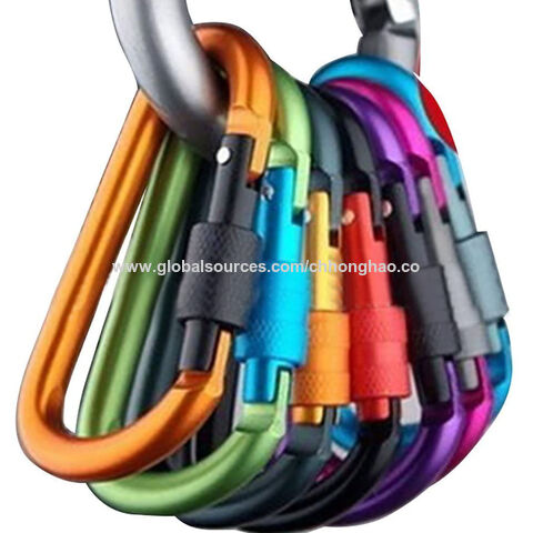 20X Aluminum Carabiner D-Ring Key Chain Clip Spring Snap Hook Traveling Camping 