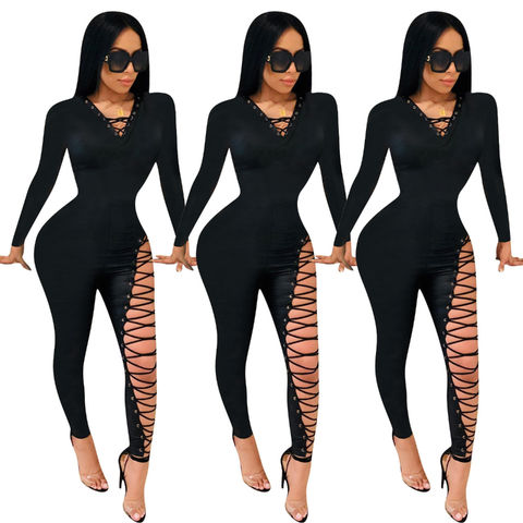 one sleeve one leg jumpsuit