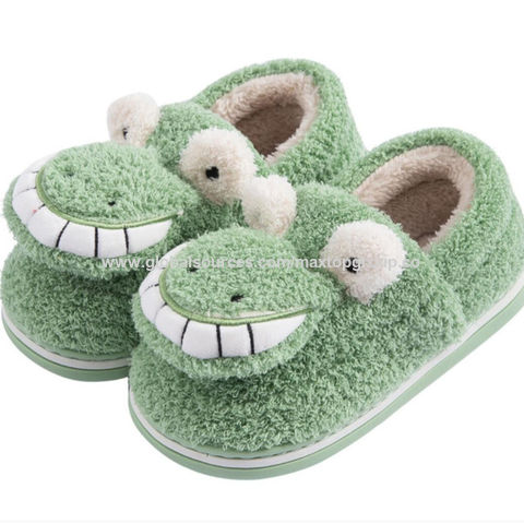 MOFEEDOUKA Girls Boys Slippers Kids Warm Dinosaur House Home Indoor Fuzzy Toddler Shoes 