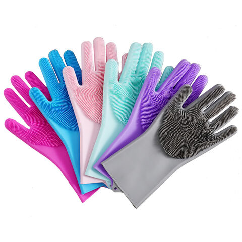 1pair Multifunctional Magic Cleaning Gloves With Brush For Housework, Dish  Washing, Kitchen, Laundry