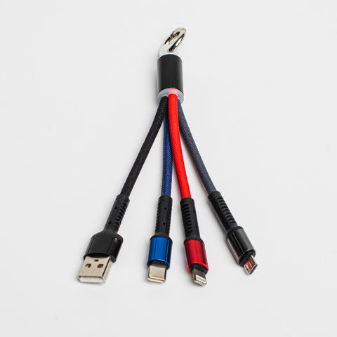 Buy Wholesale China 3 In 1 Usb Cable 2a 0.22m Led Key Ring Fabric ...