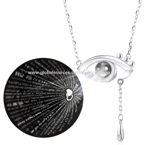 Collier en Argent Sterling 925 pour Femmes, Bijou Déclaration, Breloque, Collier Réglable Personnalisé, Yeux d'Ange, Or Rose for sale at factory direct price