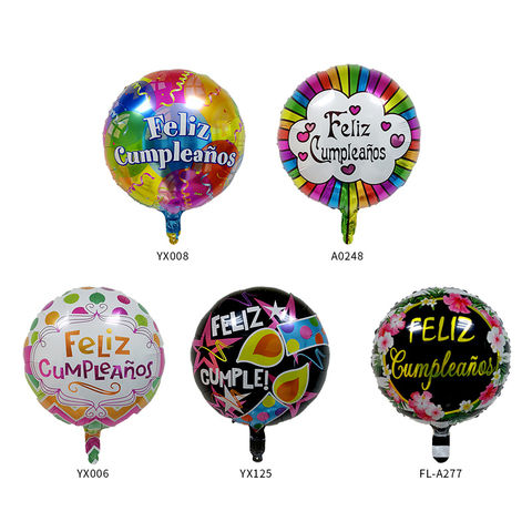 Buy Wholesale China Arrival 18 Inch Round Spanish Happy Birthday Foil Balloon For Party ...