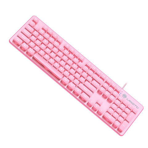 LANGTU Gaming Keyboard Wired Led Backlit 104 Keys Ergonomic Gamer Pink ...