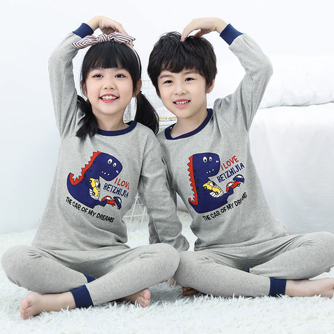 New Kids Cotton Sleepwear Nightwear Baby Girls Boys Cartoon Pajama Set Nightgown 